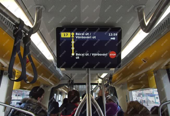 Közlekedés - Budapest - Utastájékoztató táblaa 17-es villamoson