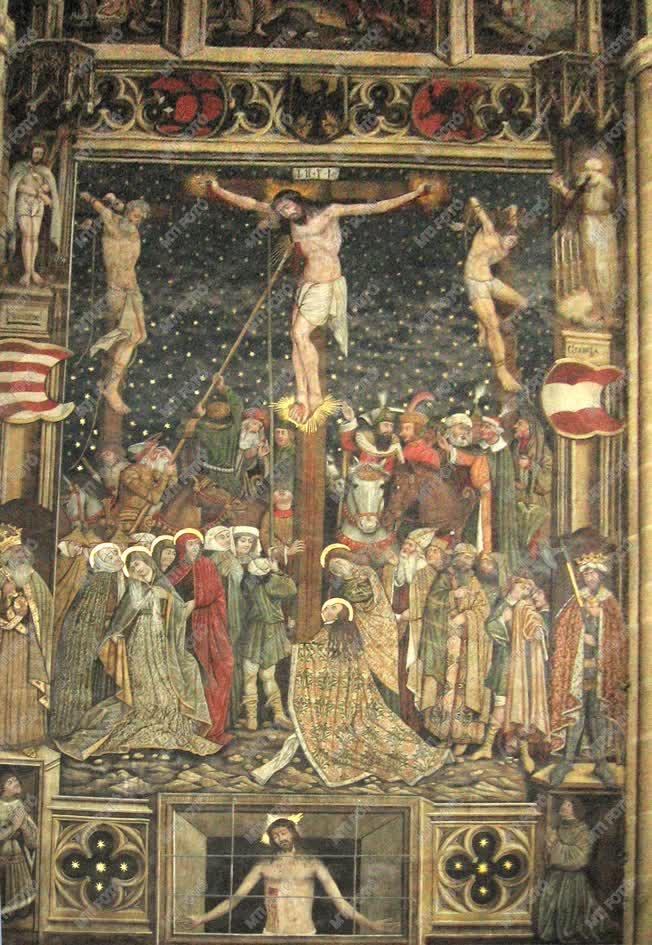 Erdély - Nagyszebeni evangélikus székesegyház - Krisztus-freskó