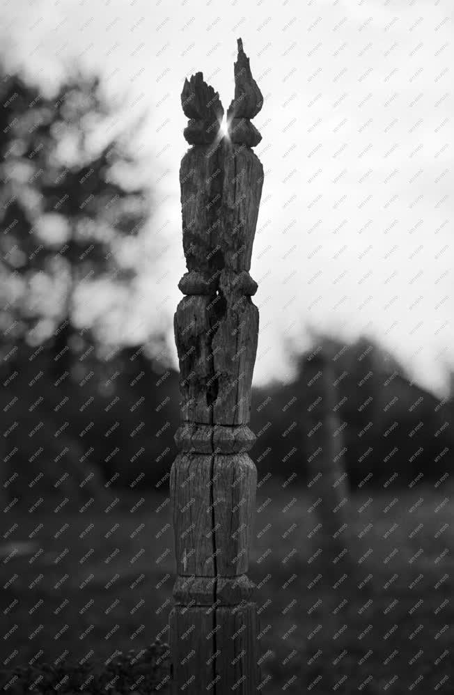 Néprajz - Fejfák a dunapataji temetőben