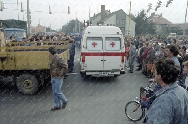 Demonstráció - Taxisblokád Szombathelyen