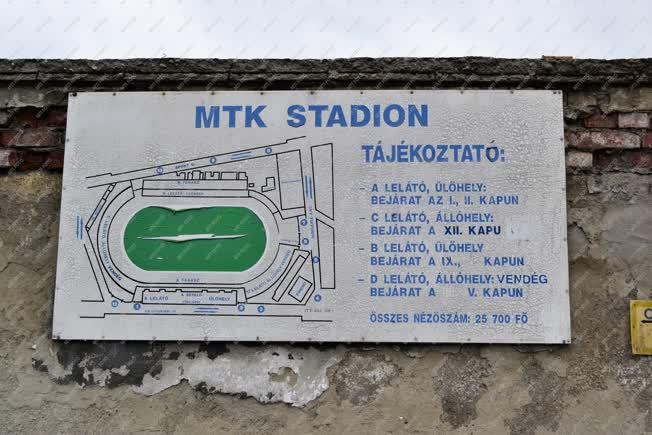 Budapest - Az MTK Stadion tájékoztató táblája