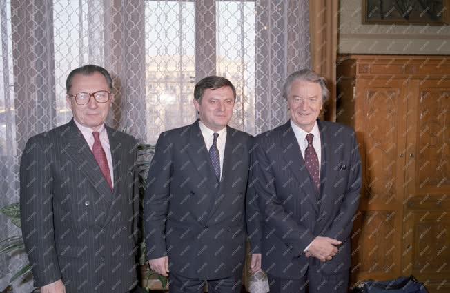 Külpolitika - Németh Miklós megbeszélése Roland Dumas-val és Jacques Delors-ral