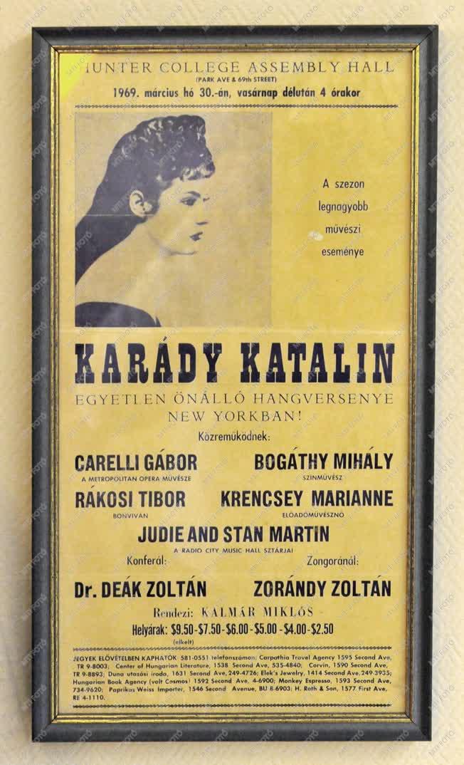 Tárgy - Budapest - Karády Katalin hangversenyének plakátja