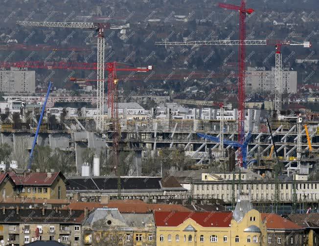 Városkép - Budapest - Puskás Ferenc stadion építése
