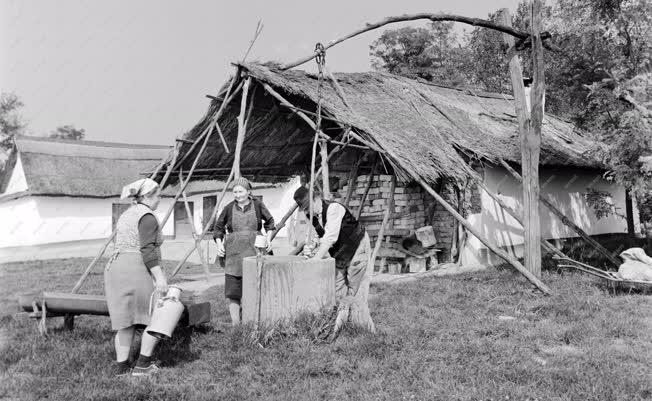 Életképek - Tanyasi udvar a Kiskunságban