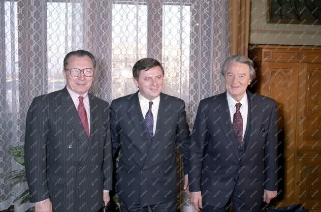 Külpolitika - Németh Miklós megbeszélése Roland Dumas-val és Jacques Delors-ral