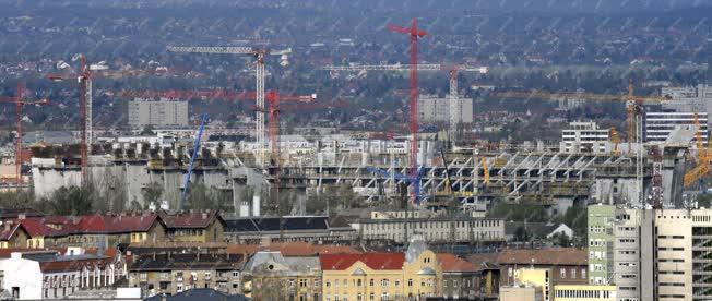 Városkép - Budapest - A Puskás Ferenc stadion építése