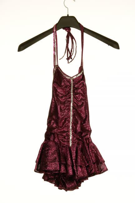 Lila lurex fodros dressz és 1pár ujja