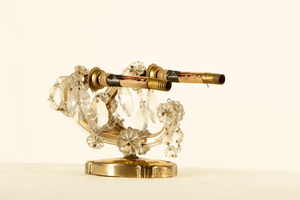 Arany fém 2 égős prizmás falikar