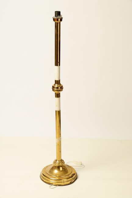 Sárgaréz  fehér kő betétes állólámpa