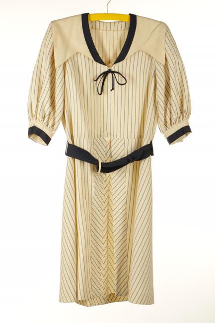 Krém kék  matróz galléros tunika és szoknya