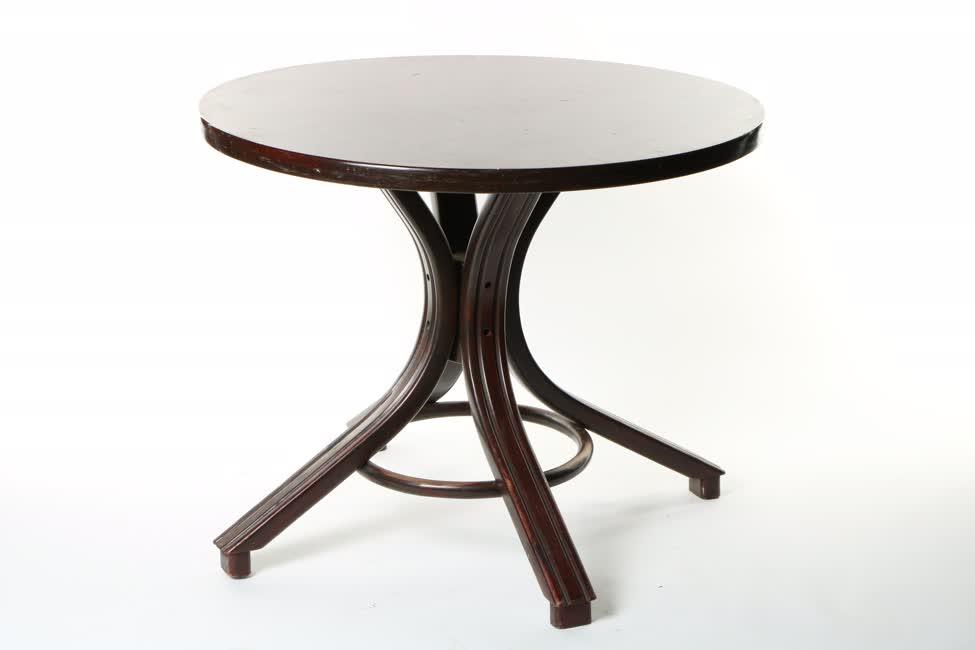 Thonett jellegű fekete kerek asztal