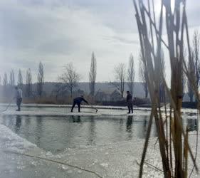 Természet -Mezőgazdaság - Vágják a jeget a Balatonon