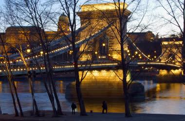 Városkép - Budapest - Esti dunai panoráma