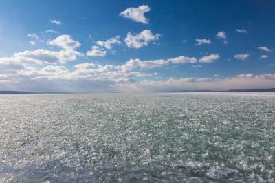 Hideg időjárás - Szántód - Befagyott Balaton 