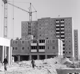 Építkezés - A békásmegyeri lakótelep építése