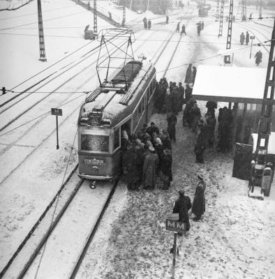 Közlekedés - A Moszkva tér hóesésben