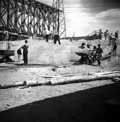 Újjáépítés - A BRFK munkatársai segédkeznek a híd újjáépítésében
