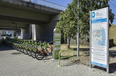 Közlekedés - Mol Bubi közösségi kerékpárok a Mobilitási Pontnál