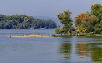 Tájkép - A Duna folyó Zebegénynél