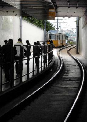 Közlekedés - Budapest - A 2-es villamos Fővám téri állomása