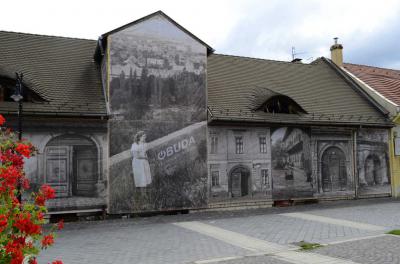 Épület - Budapest - Fotólenyomatos molinó az Óbudai Promenádon