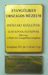 Tárgy - Budapest - Az Evangélikus Országos Múzeum névtáblája