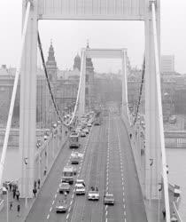 Sport - Városkép-életkép - Az olimpiai láng az Erzsébet hídon