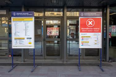 Városkép - Budapest - Lezárt metróállomás