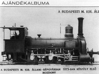 Ipar - Közlekedés - Reprodukció egy 1873-ban készült mozdonyról