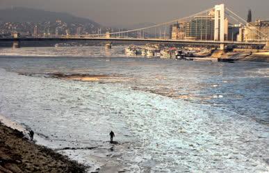 Városkép - Budapest - Jégzajlás a Dunán