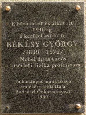 Városkép - Budapest - Békésy György emléktáblája