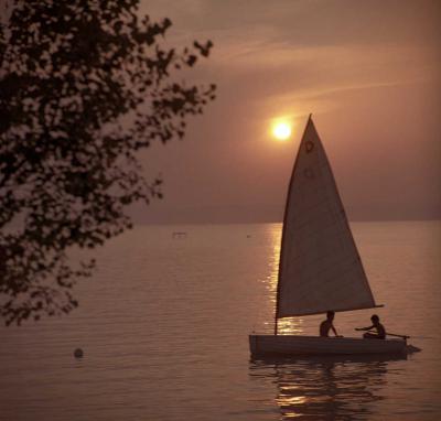 Természet - Sport - Vitorlás naplementében a Balatonon