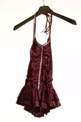 Lila lurex fodros dressz és 1pár ujja