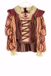 Bordó bársony brokát kombinált 2 részes csipke díszes ruha és szürke alsószoknya